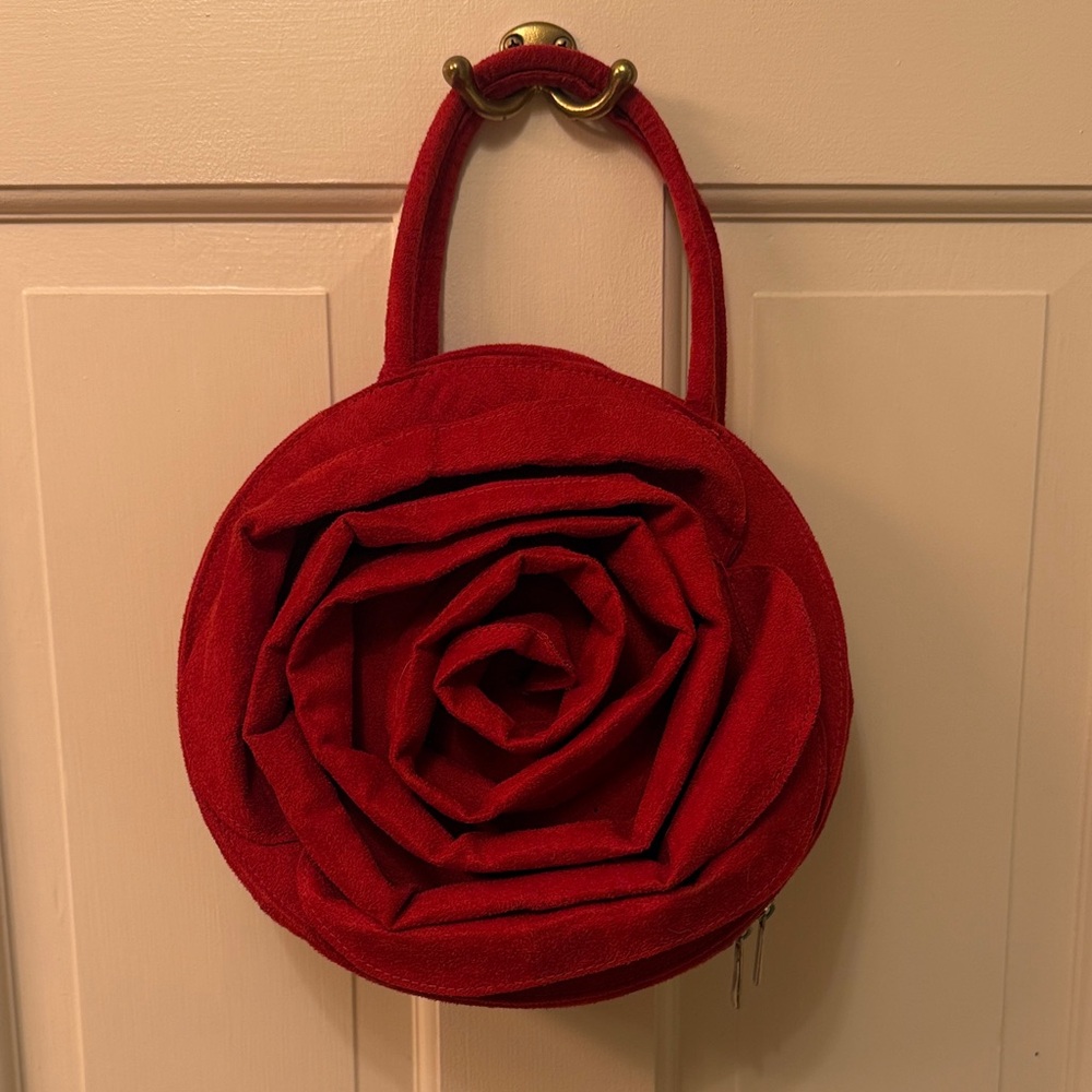 Red Floral Handbag